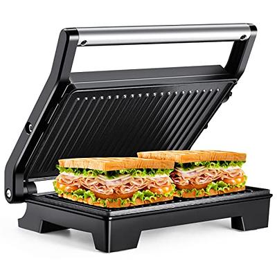 FOHERE 3 in 1 Sandwich Maker, 1200W Waffle Maker, Panini Press Grill,  Nonstick Surface, Black