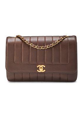What Goes Around Comes Around Chanel Gold Metallic Vertical Border Flap 10  - Final Sale, No Returns - Yahoo Shopping