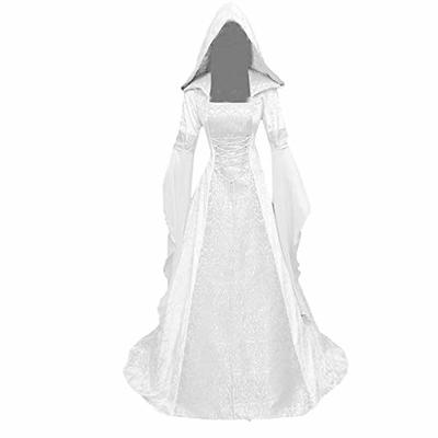 Halloween White Lace Vampire Corpse Bride Costume Cosplay Corset and Witch  Top