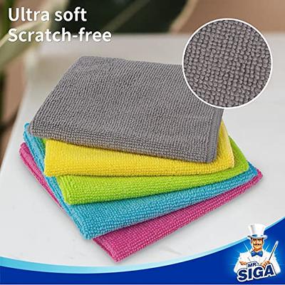 S&T INC. 50 Pack Microfiber Cleaning Cloth, Bulk Microfiber Towel for Home,  Reusable and Lint Free Cloth Towels for Car, Assorted Colors, 11.5 Inch x