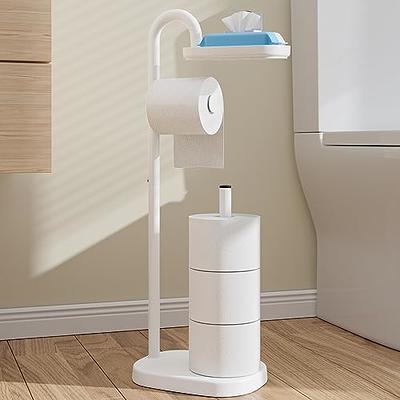 Toilet Paper Holder Free Standing, Toilet Tissue Stand for Bathroom, Black  Floor Tissue Roll Holder with Shlef - Yahoo Shopping