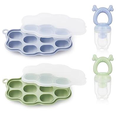 Silicone Baby Food Freezer Tray with Clip-on Lid - 2oz x 10 Pods Baby Food  Silicone Freezer Molds, Breast Milk Freezer Tray, Dishwasher, Microwave