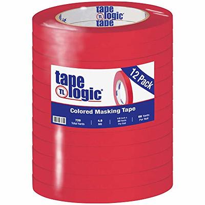 Tape Logic (12 Pack General Purpose Colored Masking Tape, 1/2 Inch