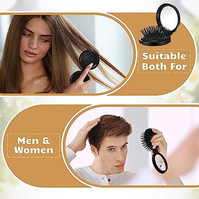 Folding Hair Brush Mirror Mini Comb Compact Pocket Size Travel Car Gym Purse  Bag - Walmart.com