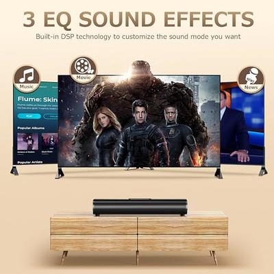  RIOWOIS Sound Bar, Sound Bars for TV, Soundbar, Surround Sound  System Home Theater Audio with Wireless Bluetooth 5.0 for PC Gaming,  AUX/Opt/Coax Connection, Remote Control Wall Mountable : Electronics