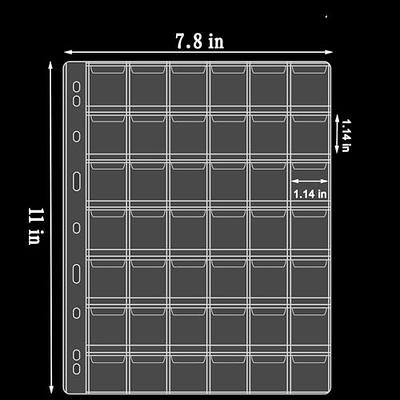 Ettonsun Leather 150 Pockets Coin Collecting Holder Album, 240 Pockets Paper Money Currency Colletion Supplies Holders, Large Storage Book for