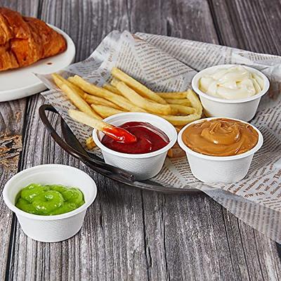 4oz Compostable Sample Portion Cups with Lid, Tasting Sauce Shot