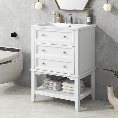  LUMISOL 30 Inch Single Sink Bathroom Vanity, Modern Bathroom  Vanity Set with Drawers and Cabinets, Solid Wood Bathroom Cabinet with  Basin Sink for Bathroom, Gray : Tools & Home Improvement