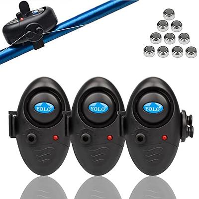 4x LED Electronic Light Fish Bite Sound Alert Alarm Bell Clip on Fishing  Rod Set