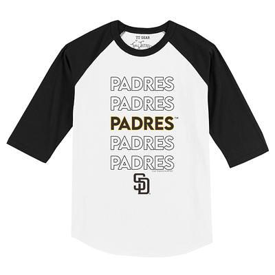 Infant Tiny Turnip White/Black San Diego Padres Stacked Raglan 3/4 Sleeve T- Shirt - Yahoo Shopping