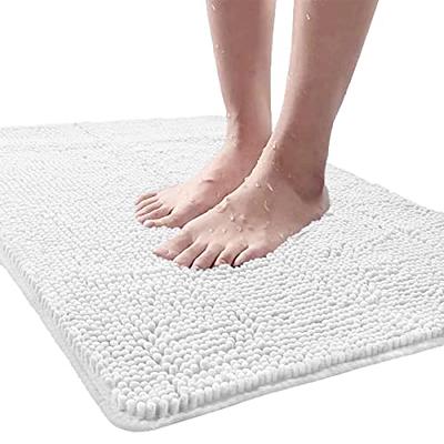 LOCHAS Luxury Bathroom Rug Shaggy Bath Mat 24 x 60 Inch, Washable Non Slip  Bath Rugs for Bathroom Shower, Soft Plush Chenille Absorbent Carpets Mats