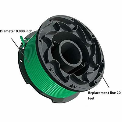 12 Pack 20ft 0.080 Sf-080 String Trimmer Replacement Spool Weed Eater Cap  Auto Feed Trimmer String For Black And Decker Gh3000 Lst540 Lst540b Gh3000r