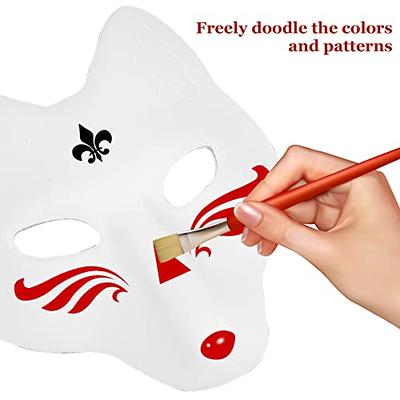 LOGOFUN 10 Pcs Cat Masks for Kids Therian Mask White Paper Blank DIY  Unpainted Animal Mask Cosplay Halloween Masquerade Party Costume Accessories
