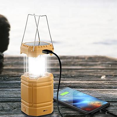 Portable LED Camping Lantern Waterproof Solar USB Rechargeable LED  Flashlight Emergency Fishing Light