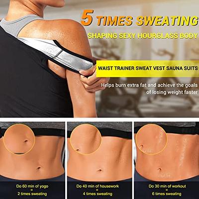 Women's Zipper Sweat Sauna Body Shaper Slimming Vest Waist Trainer Weight  Loss Adjustable Vest Fat Burner Hourglass Workout