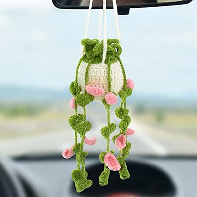 Obookey Handmade Green Dill Car Hanging Ornament for Car Rearview