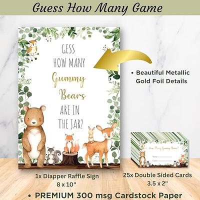  Baby Shower Games for Girl - Set of 4 Games for 30 Guests -  Double Sided Cards - Baby Shower Supplies - Elephant Theme : Home & Kitchen