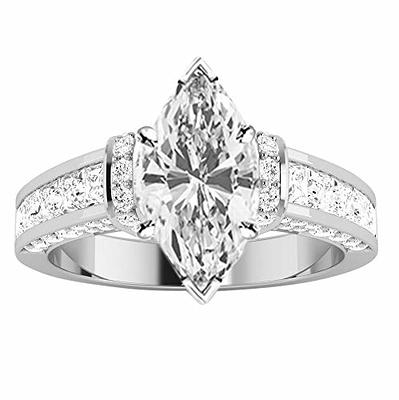 14K Yellow Gold Contemporary Channel Set Diamond Engagement Ring