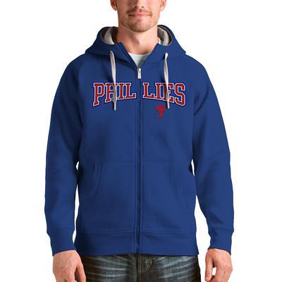 Men's Antigua White Atlanta Braves Victory Pullover Team Logo Hoodie 