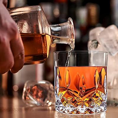 QUMMFA Whiskey Glasses, Set of 8 Cocktail Glasses in Gift Box, 11 oz Old Fashioned Glasses for Drinking Scotch Bourbon Cognac Vodka Rum Liquor