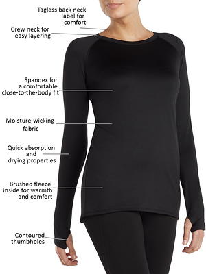 ClimateRight by Cuddl Duds Women's Plush Warmth Crew Neck Base Layer Top,  Sizes XS to XXL - Yahoo Shopping