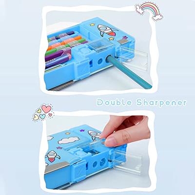 2Pack】Pop Up Multifunction Pencil Case for Girls and Boys, Cute Cartoon Pen