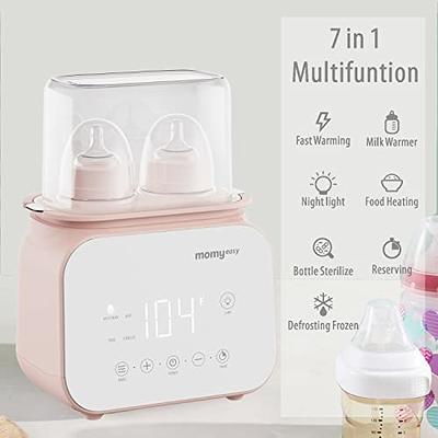 Baby Bottle Warmer, Double Bottles 9-in-1 Fast Milk Warmer with Appointment  &Timer, Breastmilk Defrost & Food Heater, 24H Accurate Temperature Control