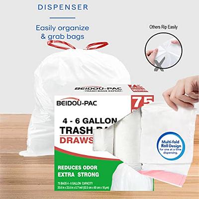 Trash Bag Drawstring Roll 4-5 Gallon Capacity Kitchen Plastic Bags 20 Count  New (3-Pack) 