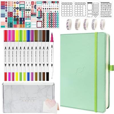 LOPWO Bullet Dotted Journal Kit with Gift Box - Journaling Supplies Set  Including 192 Numbered Pages A5 Planner Notebook, Colored Pens, Stickers,  Stencils, Washi Tapes and Accessories (Teal) - Yahoo Shopping