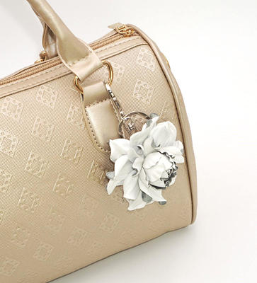 Leather Flower Purse Charm 