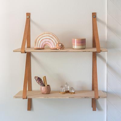 3 Tier Shelf Boho Decor, Wood Wall Shelf with Woven Rope, Rustic