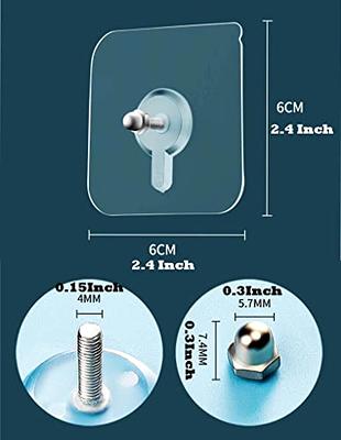 40 Pcs Seamless Screws for Wall Mount, Clear Adhesive Hooks Heavy Duty,  Sticky Wall Hooks Picture Hooks for Hanging No Nails, No Hole Wall Hangers