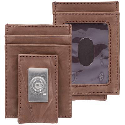 Fossil Brown Atlanta Braves Leather Derrick Front Pocket Bifold Wallet