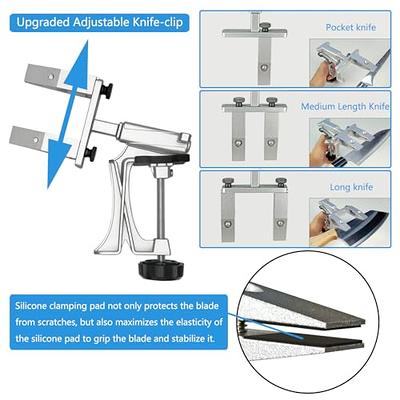 Fixed angle Knife sharpener system double Knife blade clip 360