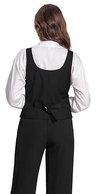 Foucome Womens Suit Vest Double Breasted V-Neck Fashion Dressy