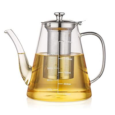 IKASEFU 85 OZ / 2.5 Liter Yellow Teapot Stove Top Whistling Tea