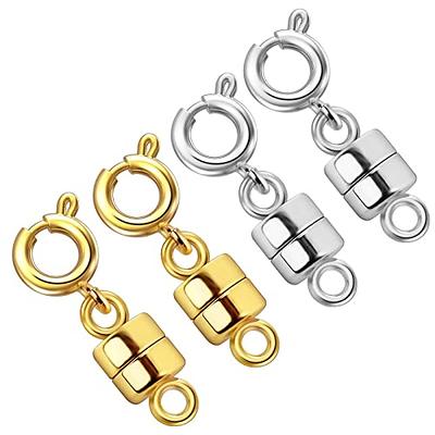 Qulltk 925 Sterling Silver Magnetic Necklace Clasps and Closures,Mini  Bracelets Clasp Converter Gold and Silver Chain Extender for Jewelry Making