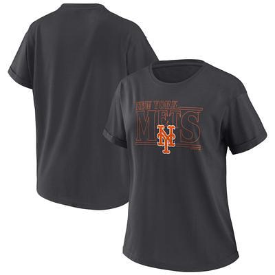 New York Mets WEAR by Erin Andrews Women's Waffle Henley Long Sleeve T-Shirt  - Royal