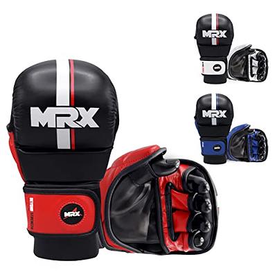 RDX MMA Gloves Sparring Grappling, Hybrid Open Palm Martial Arts Mitts Men  Women, Maya Hide Leather Wrist Support, Cage Fighting Combat Sports Boxing