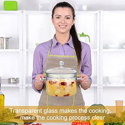 Glass Cooking Pot - 1.5l/50oz Heat-resistant Borosilicate Glass