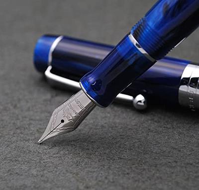 JINHAO 100 Fountain Pen with Ink Converter (Medium Nib 0.7mm, Galaxy Blue  with Silver Clip) - Yahoo Shopping