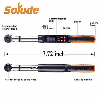 GOEHNER's 1/2 Drive Digital Torque Wrench,12.5-250 ft.-lb./17-340 Nm,  Electronic Torque Wrench with Buzzer and LED Flash Notification, ±2% CW  Torque