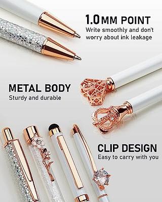8 Pieces Pink Ballpoint Pen Set Metal Crystal Diamond Pen Liquid Sand  Glitter Pen Fancy Pens Retractable Black Ink Ball Point Pen Gifts for  Journaling