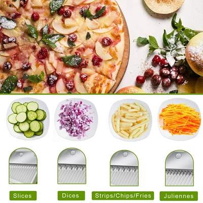 Mandoline Slicer for Kitchen Multifunctional 5 in 1 Safe Kitchen Vegetable  Chopping Adjustable Vegetable Cutter Quick Dicer Fruit French Slice