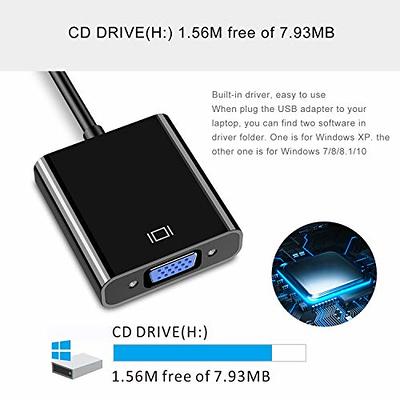 USB to HDMI Adapter, USB 3.0/2.0 to HDMI Cable Multi-Display Video  Converter- PC Laptop Windows 7 8 10,Desktop, Laptop, PC, Monitor,  Projector, HDTV.[Not Support Chromebook] 