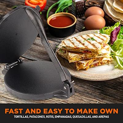 Pre-Seasoned 7 Cast Iron Tortilla Press, Quesadilla Maker 