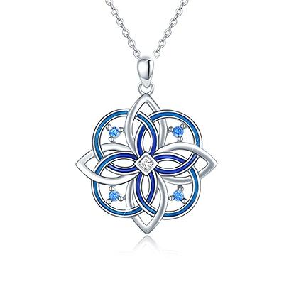 925 Sterling Silver Celtic Knot Cross Necklace Trinity Knot Pendant for  Women Teen Girl Aurora Tears - Walmart.com