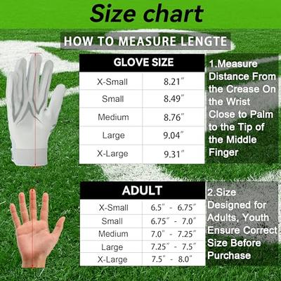 Men's Football Gloves - Sticky Grip Skin Tight Adult Football Gloves -  Enhanced Performance Football Gloves 