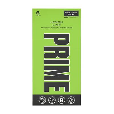 PRIME HYDRATION+ Sticks LEMON LIME, Hydration Powder Single Serve Sticks, Electrolyte Powder On The Go, Low Sugar, Caffeine-Free, Vegan