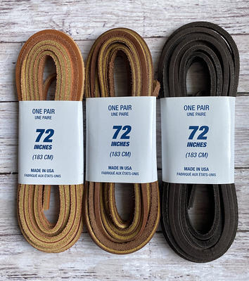 Leather Shoe Laces, 72 Inch Laces Made in Usa, Brown Shoe Laces